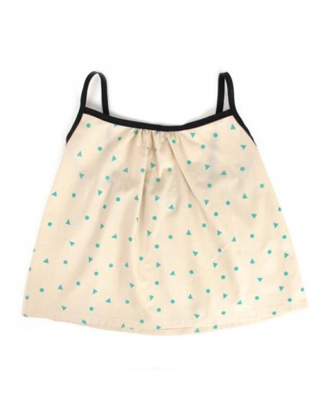 nobodinoz miami baby girl blouse - green triangles