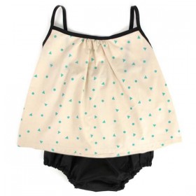 nobodinoz miami baby girl blouse - green triangles