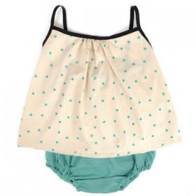 nobodinoz miami baby girl blouse - green triangles