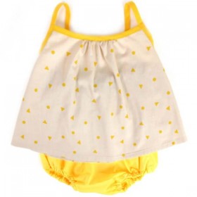 Nobodinoz - Miami Baby Girl Blouse - yellow triangle