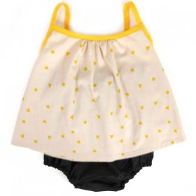 Nobodinoz - Miami Baby Girl Blouse - yellow triangle