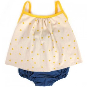 Nobodinoz - Miami Baby Girl Blouse - yellow triangle