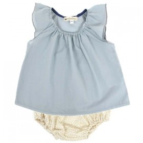 NOBODINOZ | blouse bébé été fille: bleue