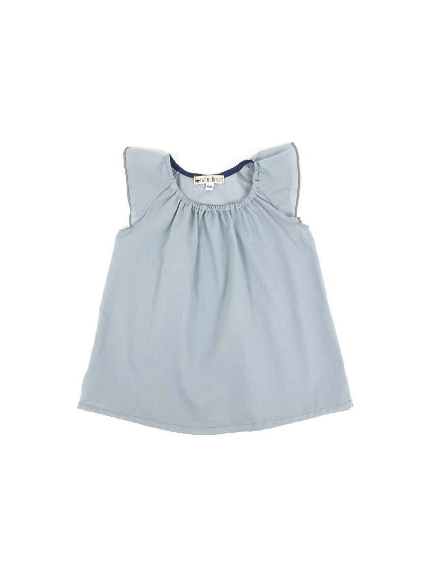 (6 months) baby girl dress: light blue | NOBODINOZ