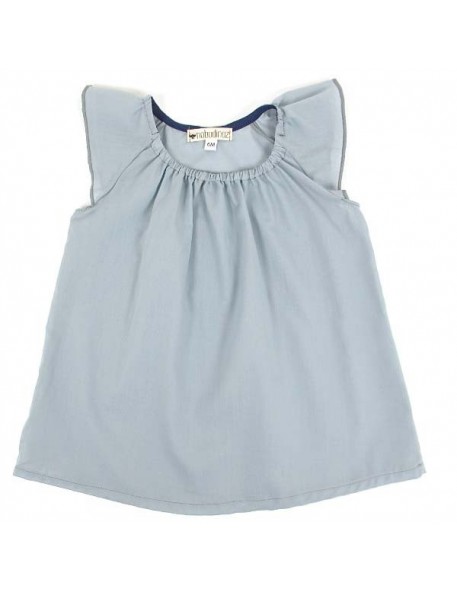 (6 months) baby girl dress: light blue | NOBODINOZ