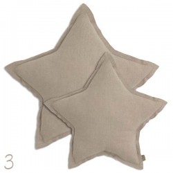 Numero 74 coussin étoile beige, small D30cm
