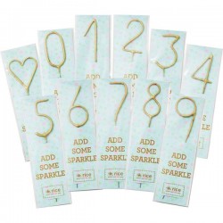 RICE - Golden Sparkler - Numbers from 0-9 and Hearts