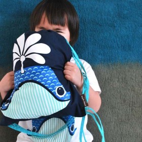 Coq En Pâte - Kids Rucksack with Whale Print