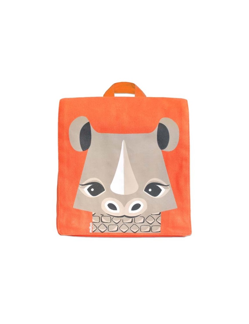 Coq En Pâte - Green Kids Backpack with Rhino Print