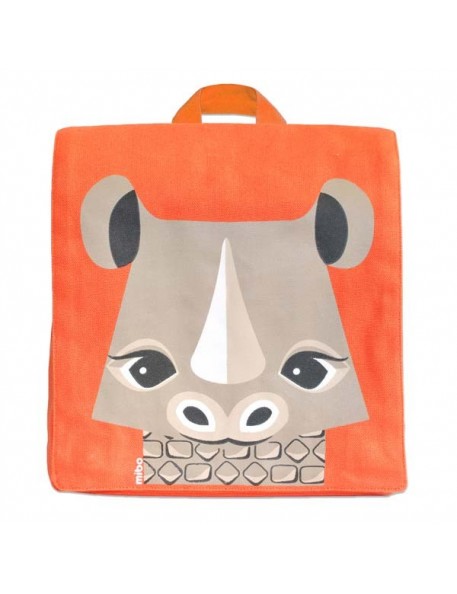 Coq En Pâte - Green Kids Backpack with Rhino Print