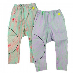 FRANKY GROW Pantalon Jodhpur Wood - mauve & vert fluo