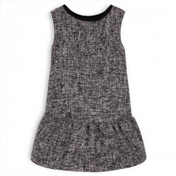 TROIZENFANTS Sleeveless Black Tweed Dress