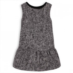 TROIZENFANTS Sleeveless Black Tweed Dress