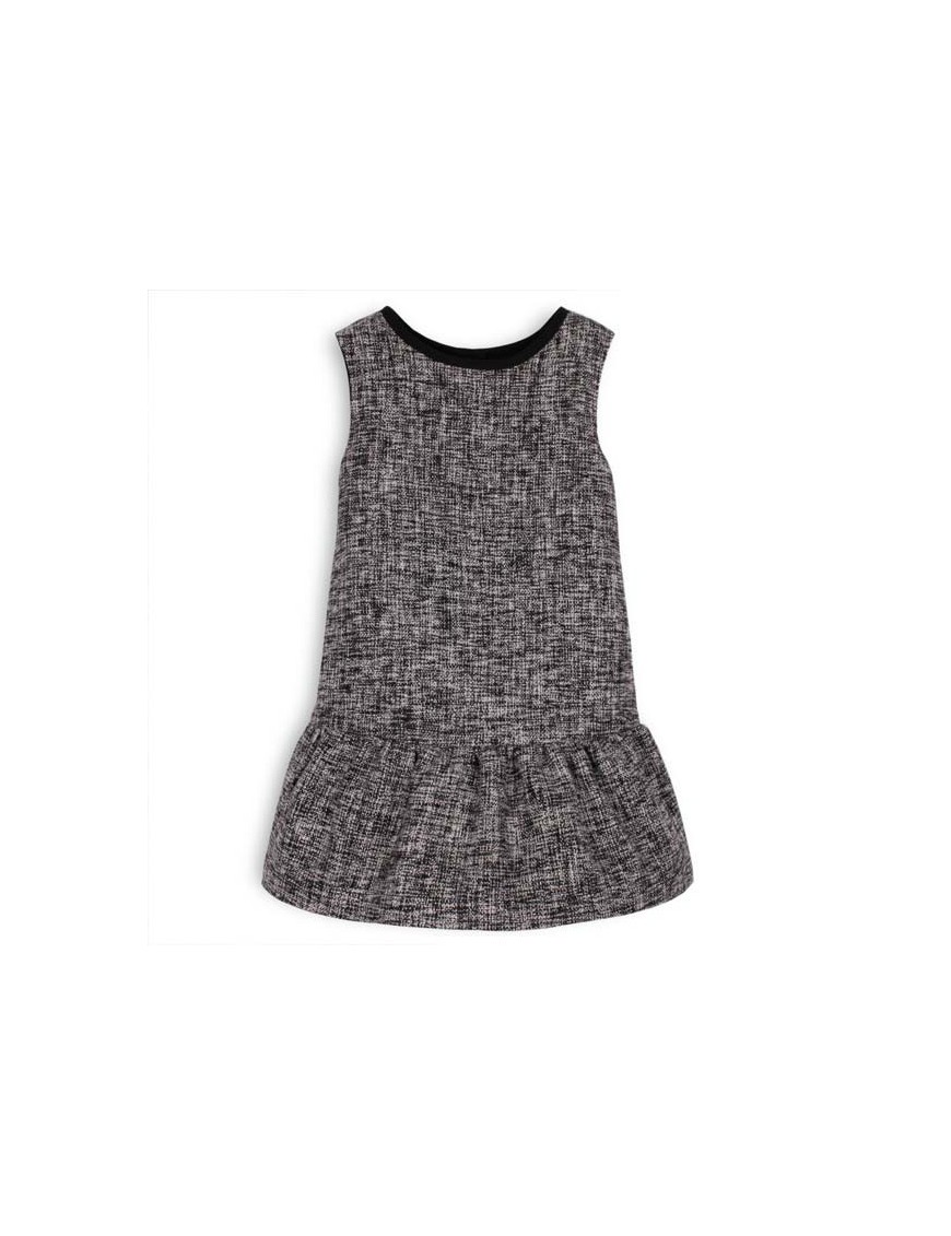 TROIZENFANTS Sleeveless Black Tweed Dress