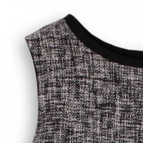 TROIZENFANTS Sleeveless Black Tweed Dress