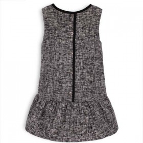 TROIZENFANTS Sleeveless Black Tweed Dress