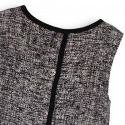 TROIZENFANTS Sleeveless Black Tweed Dress