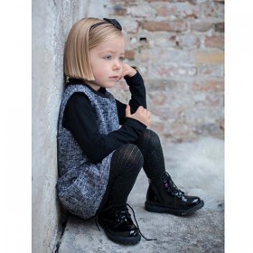 TROIZENFANTS Sleeveless Black Tweed Dress