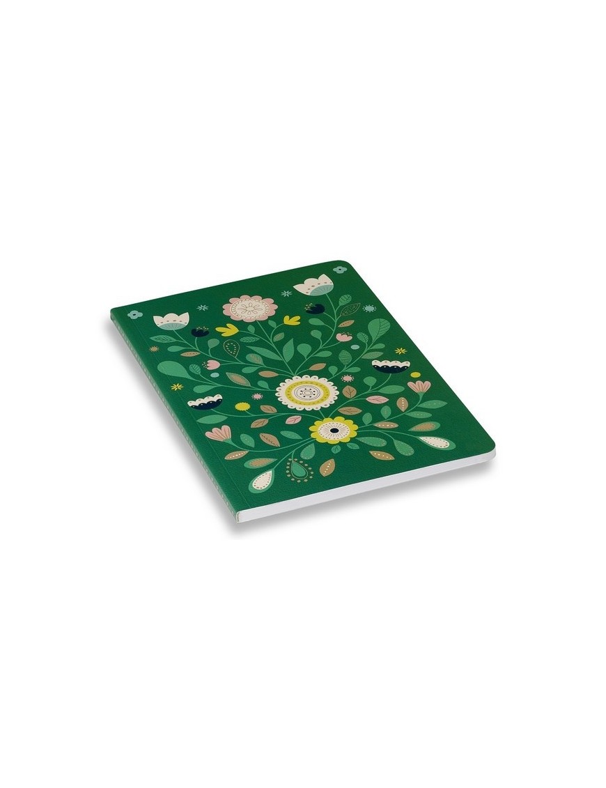 MINILABO - Green Folk Print Notebook by Atomic Soda