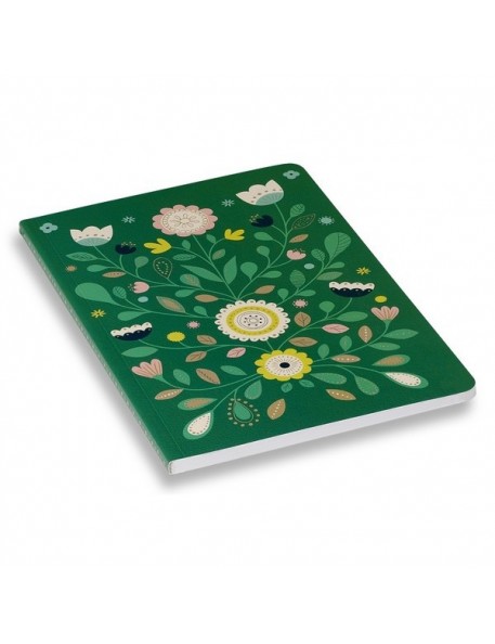 MINILABO - Green Folk Print Notebook by Atomic Soda