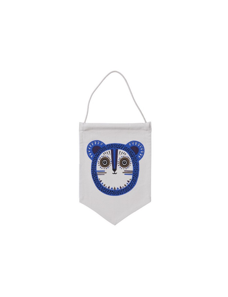 ferm living billy bear wall flag - bleu