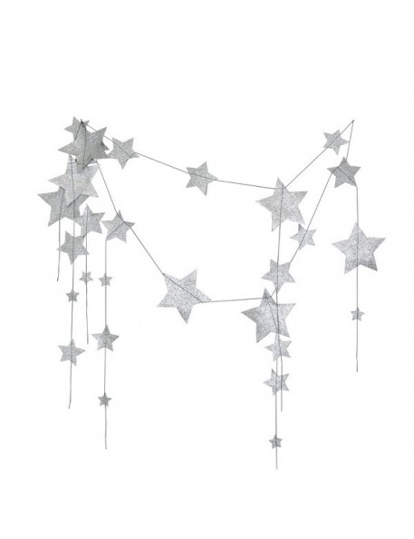 Numero 74 - Silver Glitter Falling Star Garland