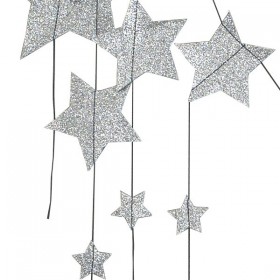 Numero 74 - Silver Glitter Falling Star Garland