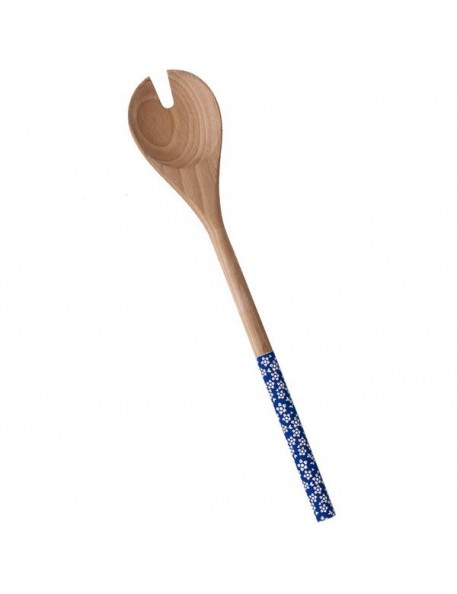RICE - Wooden Slotted Salad Spoon with Printed Handle in 4 Assorted Designs RICE - Wooden Slotted Salad Spoon with Printed Handle in 4 Assorted Designs