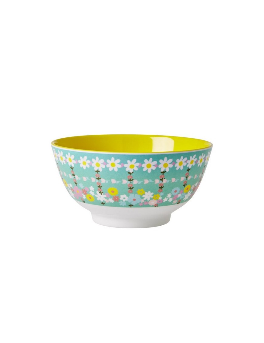 RICE - Bowl Two Tone With retro flowers Print