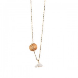 Tassia Canellis collier / bracelet "Mississipi" perle d'eau douce / bois
