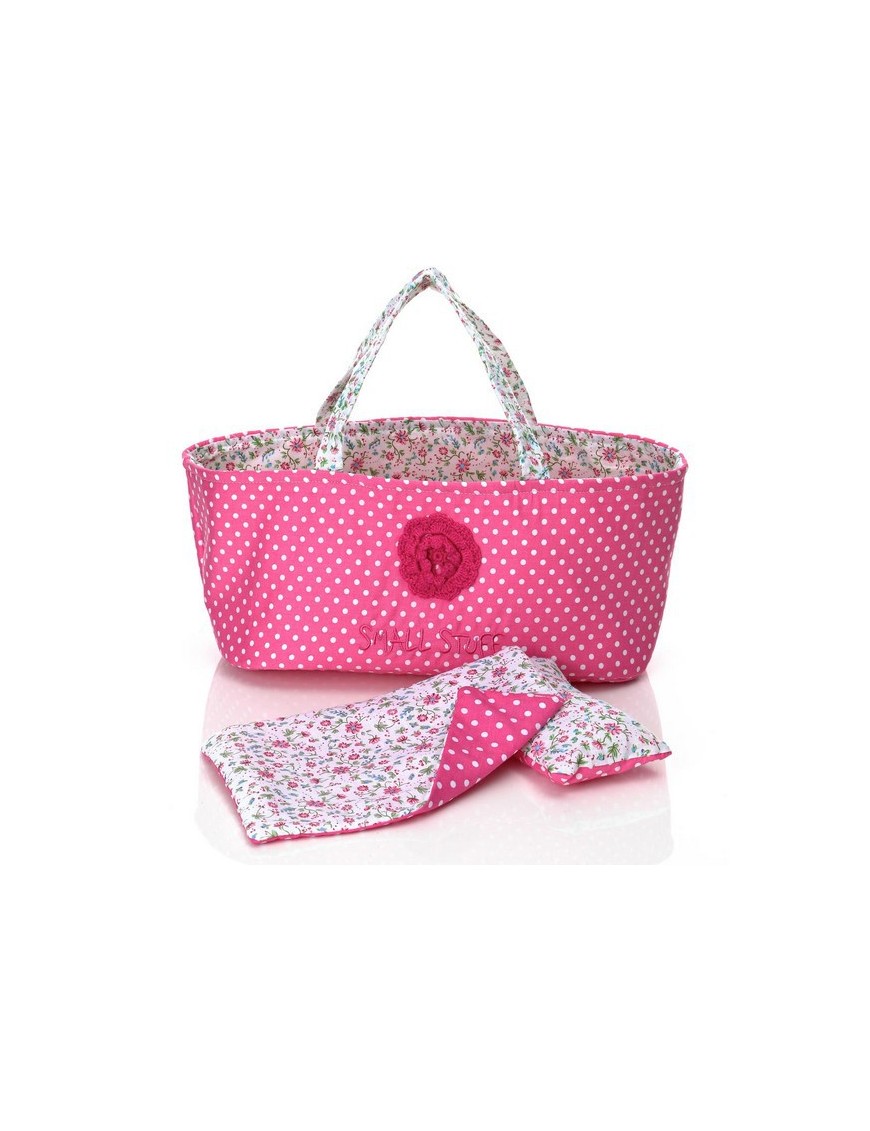 Couffin pour poupée: pois rose & liberty