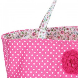 Couffin pour poupée: pois rose & liberty