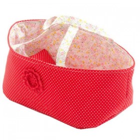 Doll Basket With Pillow&Cover - red