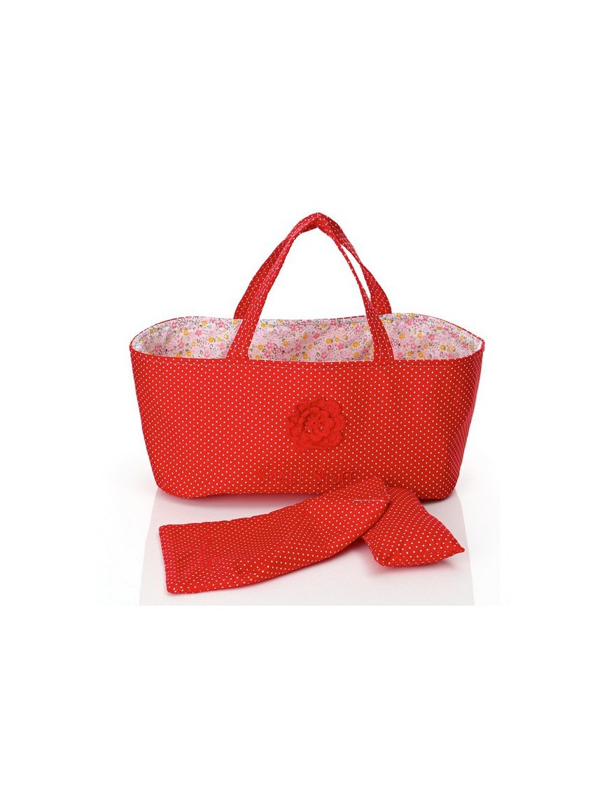 Doll Basket With Pillow&Cover - red