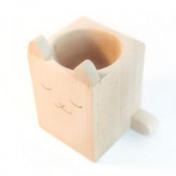 Briki Vroom Vroom Wooden Cat Pencil Pot