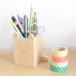 Briki Vroom Vroom Wooden Cat Pencil Pot