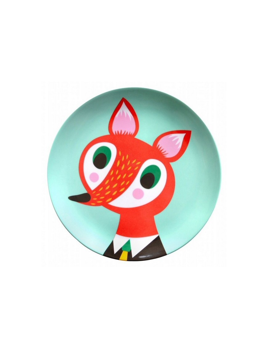 Helen Dardik mint fox melamine Plate