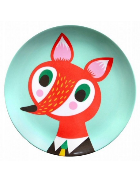 Helen Dardik mint fox melamine Plate