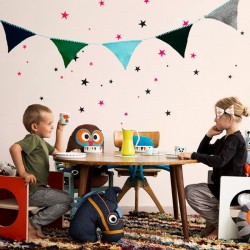 FERM LIVING Mini Stars Wallsticker - black