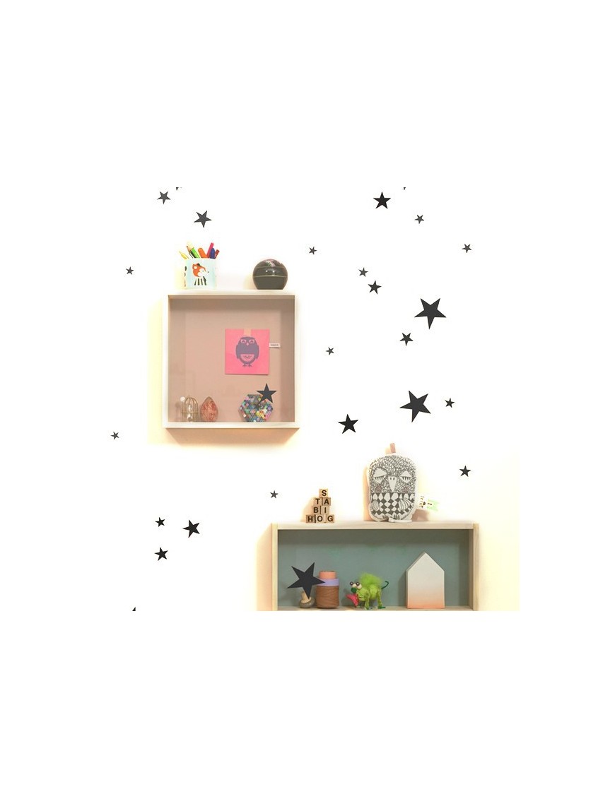 FERM LIVING Mini Stars Wallsticker - black