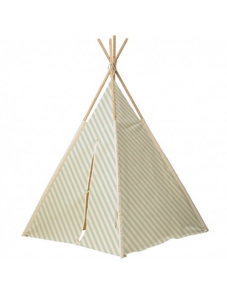 bloomingville teepee off-white and mint striped