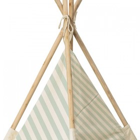 bloomingville teepee off-white and mint striped