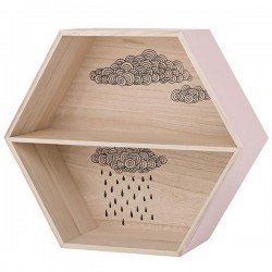 bloomingville hexagonal display box with cloud - nude/natural