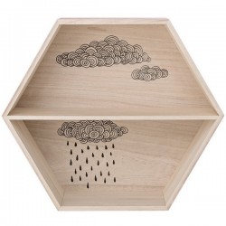 étagère hexagonale en bois