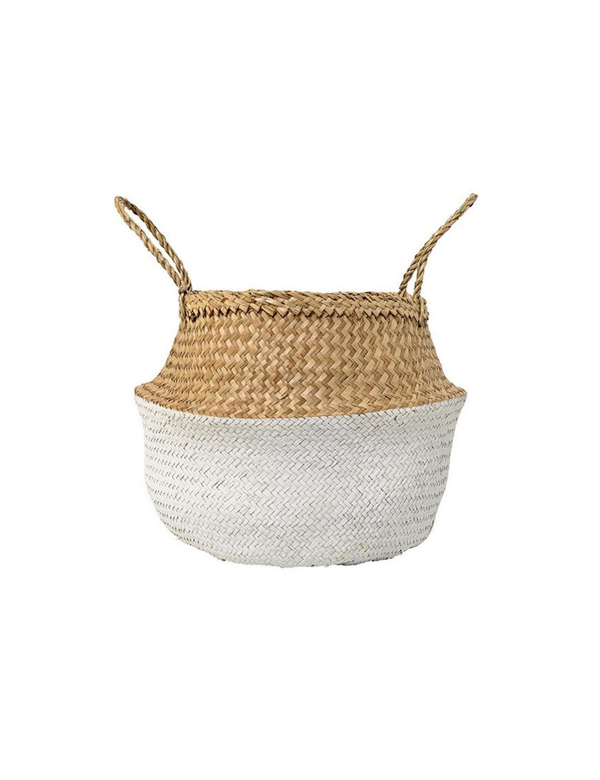 Bloomingville panier boule blanc / naturel