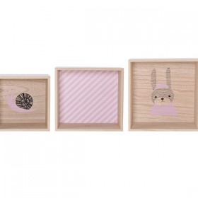 bloomingville square display boxes nude pink (set of 6) - animal, clouds and stripes prints