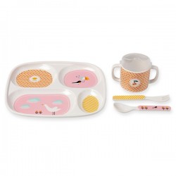 Bandjo Bird Baby's Melamine Dinner Set Atomic Soda