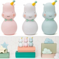 Veilleuse bébé hippo, vert céladon