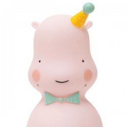 LED night lamp for girls – pastel pink hippo