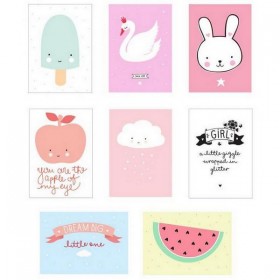 A little lovely company - poster lightbox sheet for girl (x 8)